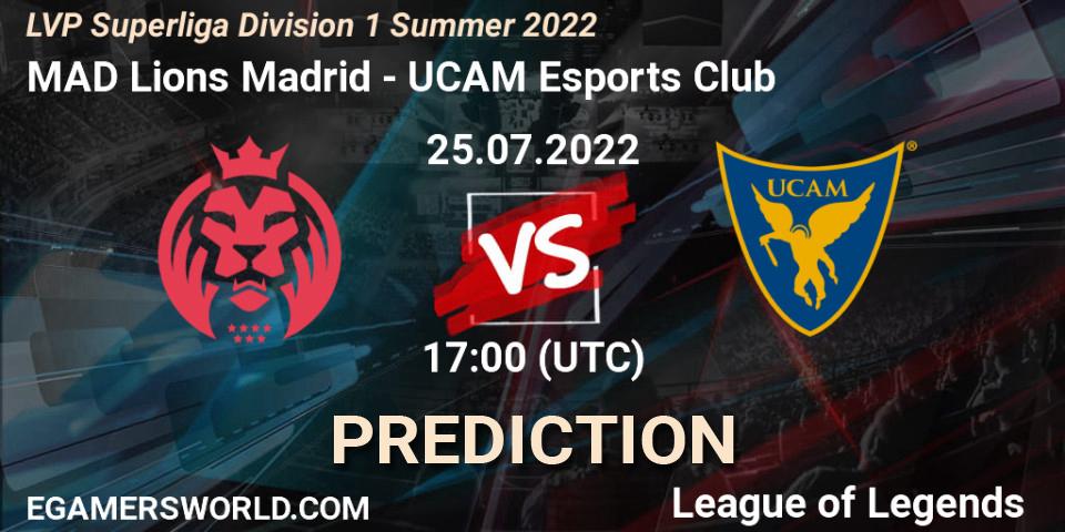 MAD Lions Madrid contre UCAM Esports Club : prédiction de match. 25.07.22. LoL, LVP Superliga Division 1 Summer 2022