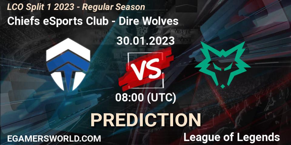 Chiefs eSports Club contre Dire Wolves : prédiction de match. 30.01.23. LoL, LCO Split 1 2023 - Regular Season