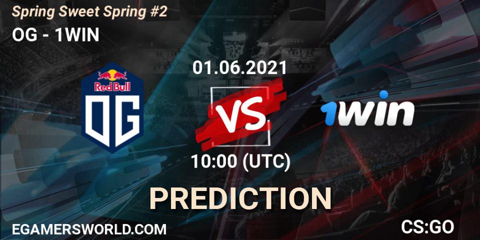 OG contre 1WIN : prédiction de match. 01.06.2021 at 10:00. Counter-Strike (CS2), Spring Sweet Spring #2