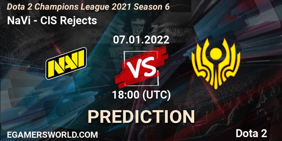 NaVi contre CIS Rejects : prédiction de match. 08.01.2022 at 15:00. Dota 2, Dota 2 Champions League 2021 Season 6