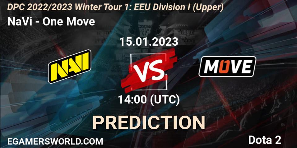 NaVi contre One Move : prédiction de match. 15.01.23. Dota 2, DPC 2022/2023 Winter Tour 1: EEU Division I (Upper)