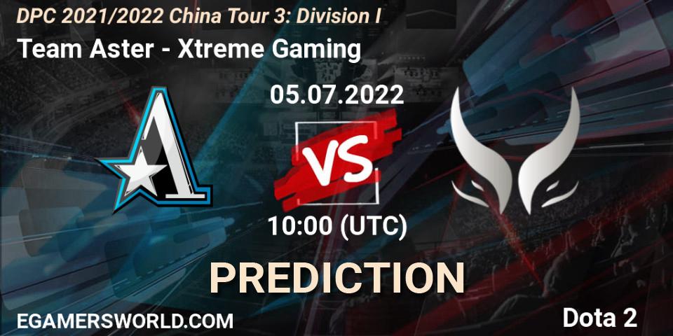 Team Aster contre Xtreme Gaming : prédiction de match. 05.07.22. Dota 2, DPC 2021/2022 China Tour 3: Division I