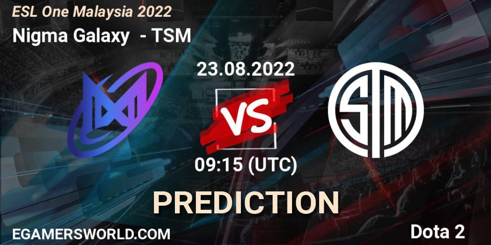 Nigma Galaxy contre TSM : prédiction de match. 23.08.22. Dota 2, ESL One Malaysia 2022