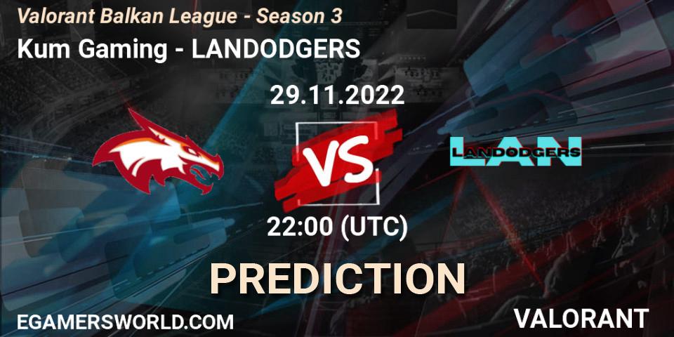 Kum Gaming contre LANDODGERS : prédiction de match. 29.11.22. VALORANT, Valorant Balkan League - Season 3