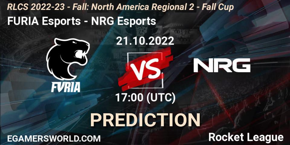 FURIA Esports contre NRG Esports : prédiction de match. 21.10.2022 at 17:00. Rocket League, RLCS 2022-23 - Fall: North America Regional 2 - Fall Cup
