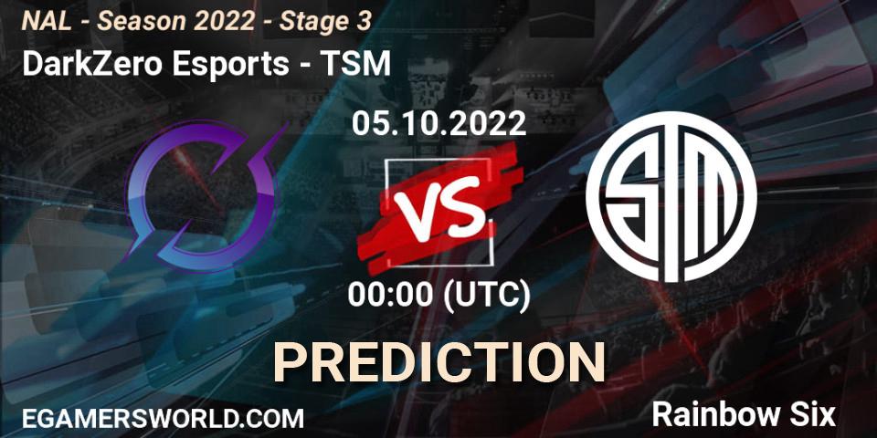 DarkZero Esports contre TSM : prédiction de match. 05.10.22. Rainbow Six, NAL - Season 2022 - Stage 3
