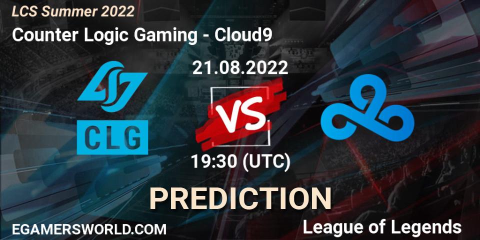 Counter Logic Gaming contre Cloud9 : prédiction de match. 21.08.22. LoL, LCS Summer 2022