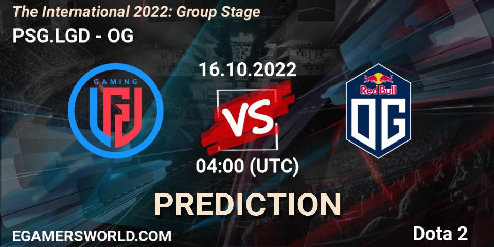 PSG.LGD contre OG : prédiction de match. 16.10.22. Dota 2, The International 2022: Group Stage