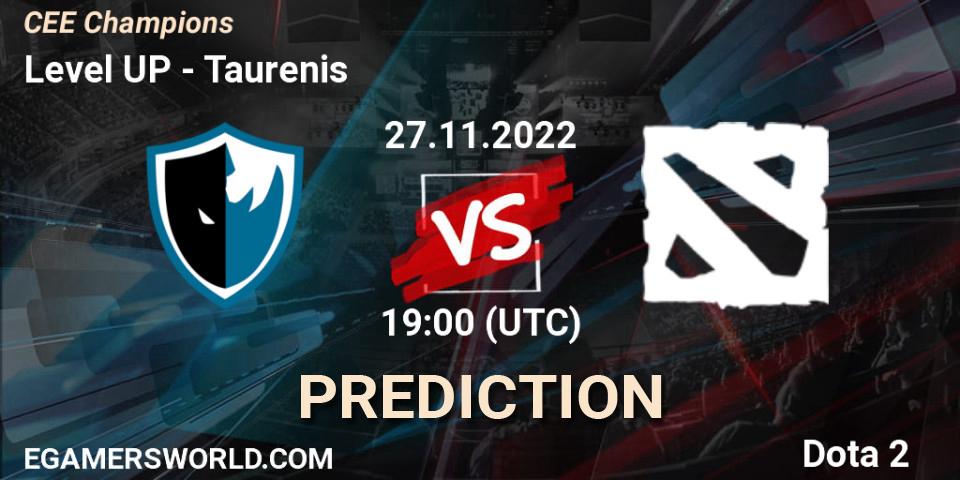 Level UP contre Taurenis : prédiction de match. 27.11.22. Dota 2, CEE Champions