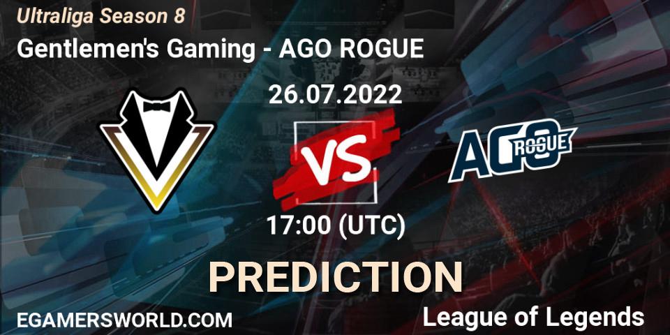 Gentlemen's Gaming contre AGO ROGUE : prédiction de match. 26.07.2022 at 17:00. LoL, Ultraliga Season 8