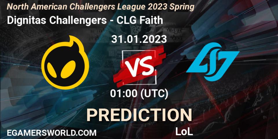 Dignitas Challengers contre CLG Faith : prédiction de match. 31.01.23. LoL, NACL 2023 Spring - Group Stage