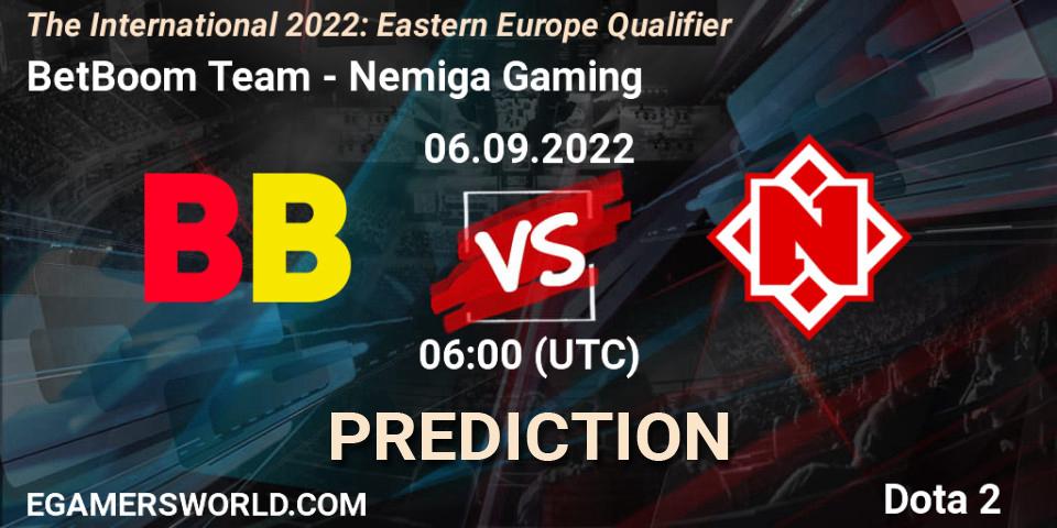 BetBoom Team contre Nemiga Gaming : prédiction de match. 06.09.22. Dota 2, The International 2022: Eastern Europe Qualifier