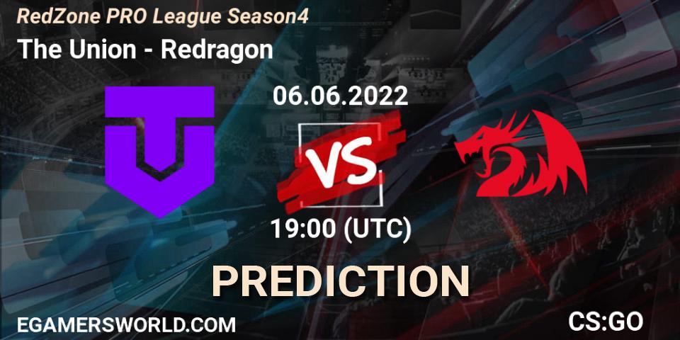 The Union contre Redragon : prédiction de match. 06.06.2022 at 17:50. Counter-Strike (CS2), RedZone PRO League Season 4