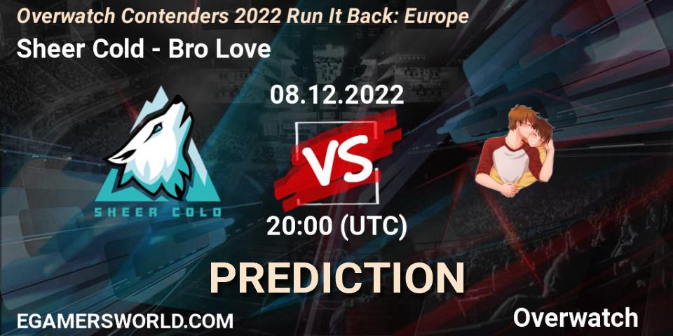 Sheer Cold contre Bro Love : prédiction de match. 08.12.2022 at 20:25. Overwatch, Overwatch Contenders 2022 Run It Back: Europe