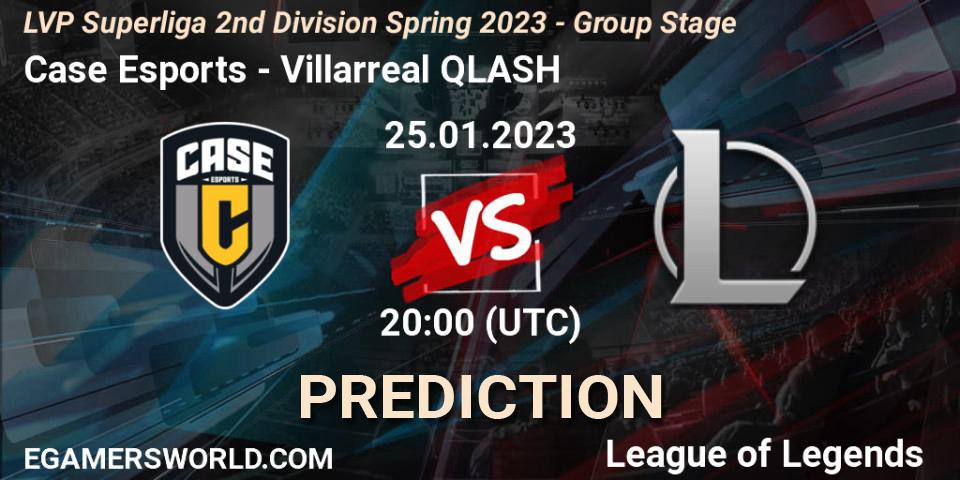 Case Esports contre Villarreal QLASH : prédiction de match. 25.01.2023 at 20:00. LoL, LVP Superliga 2nd Division Spring 2023 - Group Stage