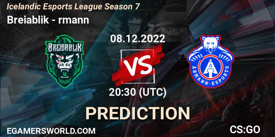 Breiðablik contre Ármann : prédiction de match. 08.12.22. CS2 (CS:GO), Icelandic Esports League Season 7