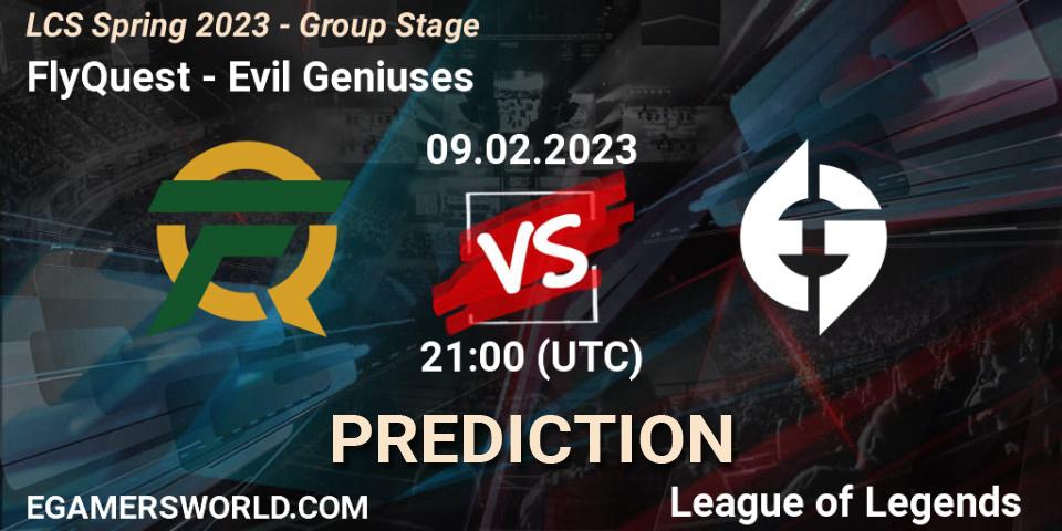 FlyQuest contre Evil Geniuses : prédiction de match. 09.02.23. LoL, LCS Spring 2023 - Group Stage