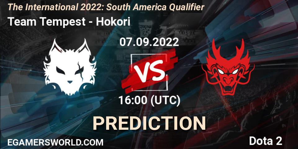 Team Tempest contre Hokori : prédiction de match. 07.09.2022 at 16:04. Dota 2, The International 2022: South America Qualifier