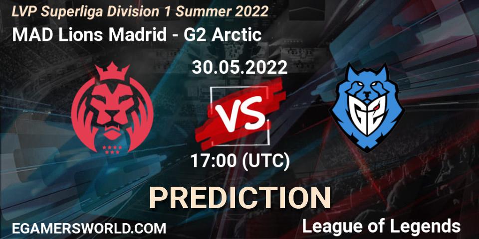 MAD Lions Madrid contre G2 Arctic : prédiction de match. 30.05.2022 at 17:00. LoL, LVP Superliga Division 1 Summer 2022