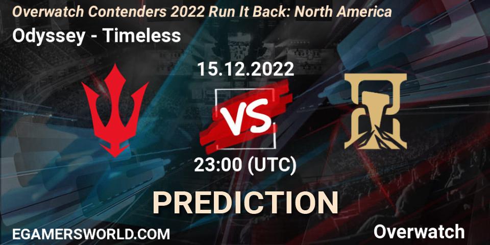 Odyssey contre Timeless : prédiction de match. 15.12.2022 at 23:00. Overwatch, Overwatch Contenders 2022 Run It Back: North America