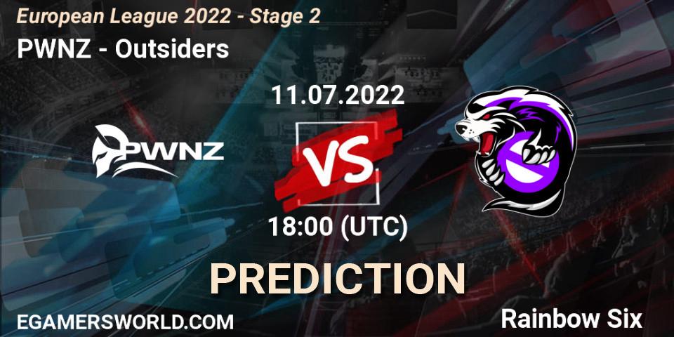 PWNZ contre Outsiders : prédiction de match. 11.07.22. Rainbow Six, European League 2022 - Stage 2