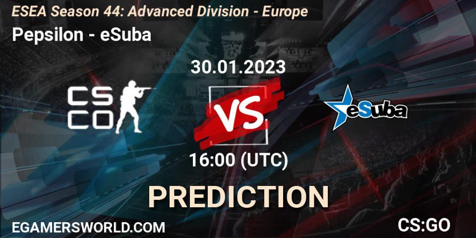 Pepsilon contre eSuba : prédiction de match. 30.01.23. CS2 (CS:GO), ESEA Season 44: Advanced Division - Europe