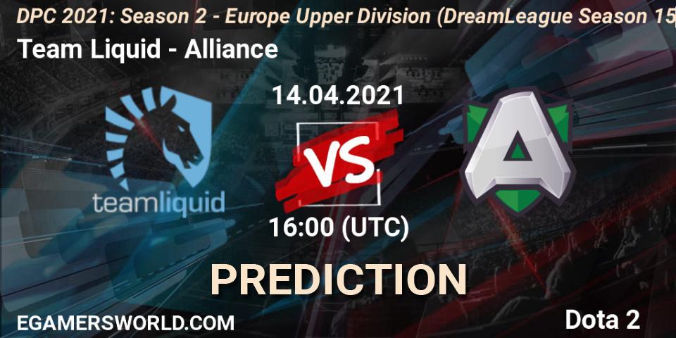 Team Liquid contre Alliance : prédiction de match. 14.04.2021 at 15:56. Dota 2, DPC 2021: Season 2 - Europe Upper Division (DreamLeague Season 15)