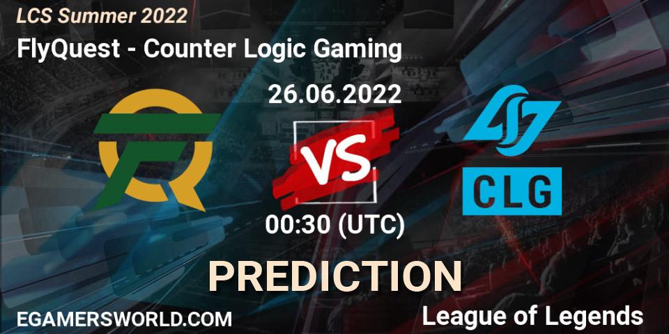 FlyQuest contre Counter Logic Gaming : prédiction de match. 26.06.2022 at 00:30. LoL, LCS Summer 2022