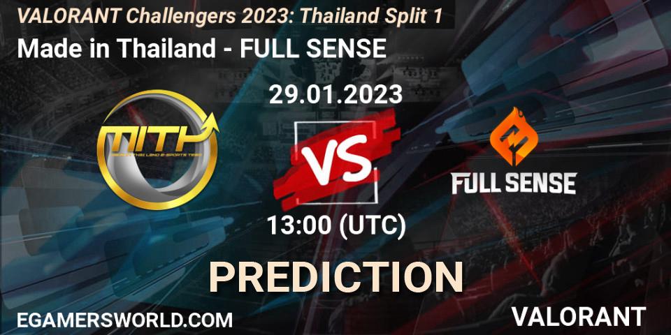 Made in Thailand contre FULL SENSE : prédiction de match. 29.01.23. VALORANT, VALORANT Challengers 2023: Thailand Split 1