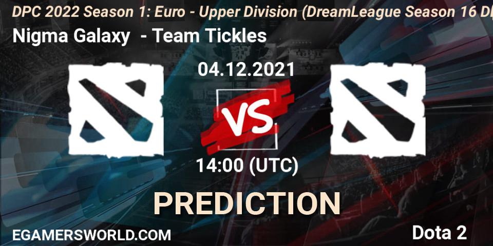 Nigma Galaxy contre Team Tickles : prédiction de match. 04.12.2021 at 13:54. Dota 2, DPC 2022 Season 1: Euro - Upper Division (DreamLeague Season 16 DPC WEU)