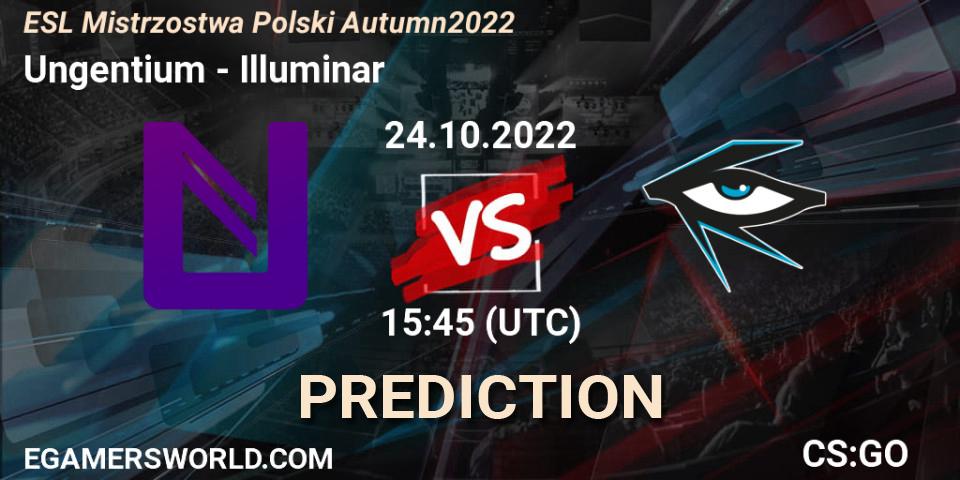 Ungentium contre Illuminar : prédiction de match. 24.10.2022 at 15:45. Counter-Strike (CS2), ESL Mistrzostwa Polski Autumn 2022