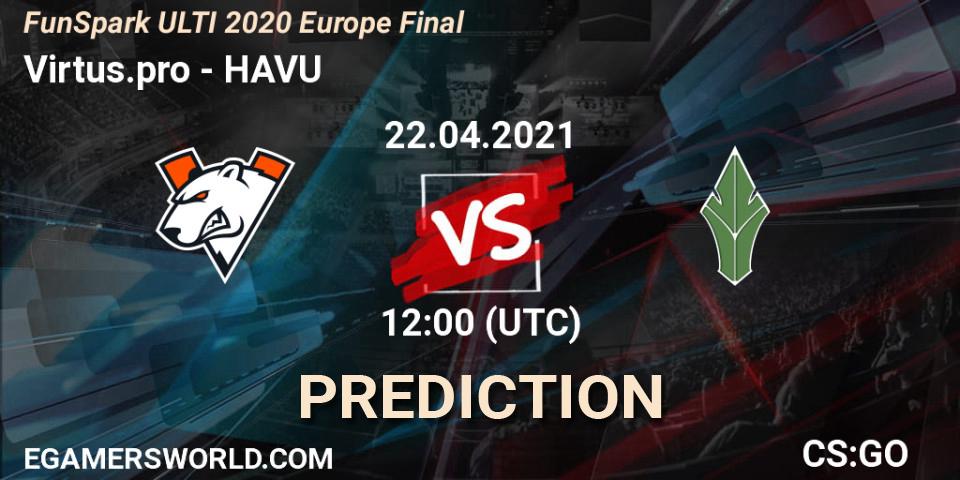 Virtus.pro contre HAVU : prédiction de match. 22.04.21. CS2 (CS:GO), Funspark ULTI 2020 Finals