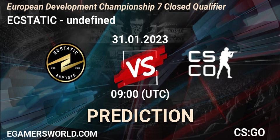 ECSTATIC contre undefined : prédiction de match. 31.01.23. CS2 (CS:GO), European Development Championship 7 Closed Qualifier