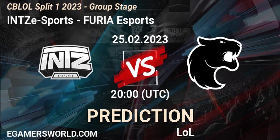 INTZ e-Sports contre FURIA Esports : prédiction de match. 25.02.23. LoL, CBLOL Split 1 2023 - Group Stage