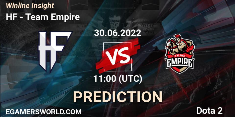HF contre Team Empire : prédiction de match. 30.06.22. Dota 2, Winline Insight