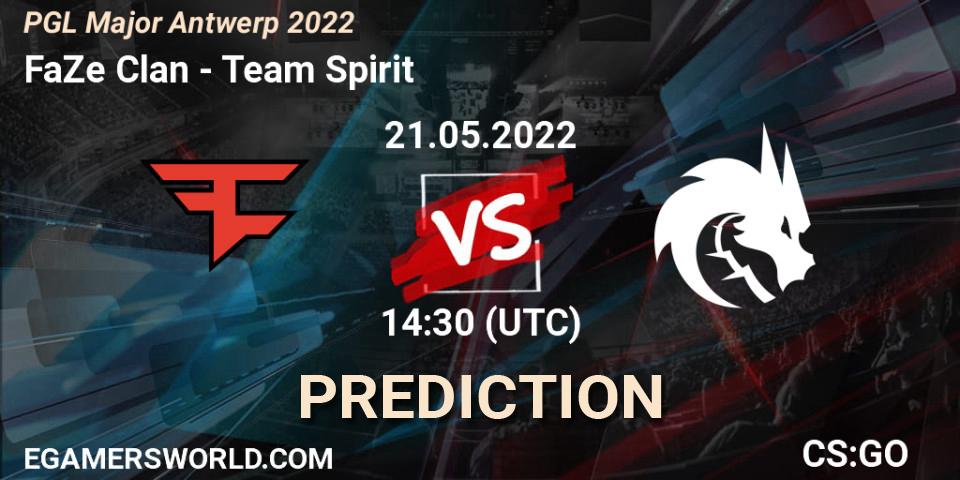 FaZe Clan contre Team Spirit : prédiction de match. 21.05.2022 at 14:30. Counter-Strike (CS2), PGL Major Antwerp 2022