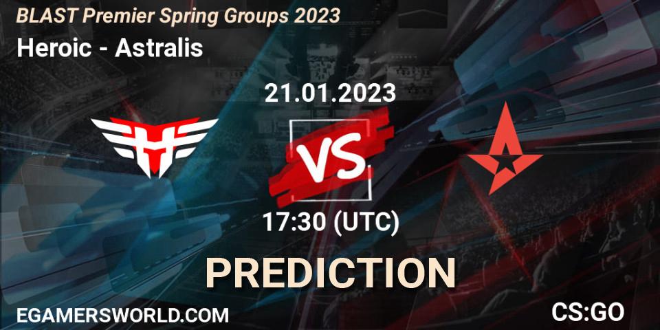 Heroic contre Astralis : prédiction de match. 21.01.23. CS2 (CS:GO), BLAST Premier Spring Groups 2023