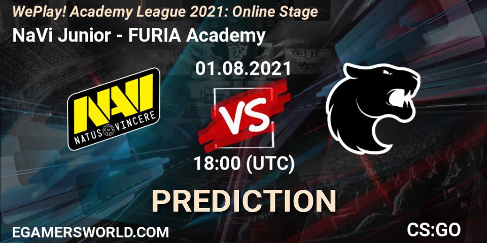 NaVi Junior contre FURIA Academy : prédiction de match. 01.08.2021 at 17:45. Counter-Strike (CS2), WePlay Academy League Season 1: Online Stage