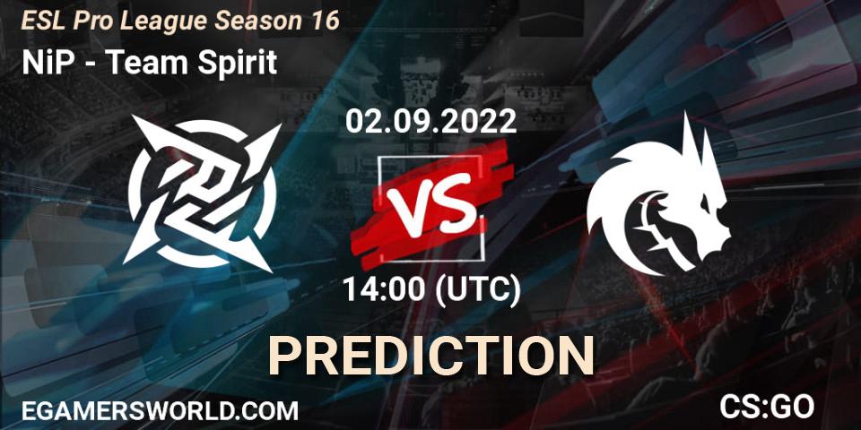 NiP contre Team Spirit : prédiction de match. 02.09.22. CS2 (CS:GO), ESL Pro League Season 16