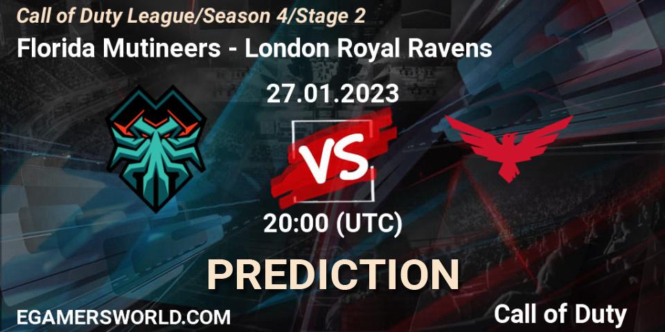 Florida Mutineers contre London Royal Ravens : prédiction de match. 27.01.2023 at 20:00. Call of Duty, Call of Duty League 2023: Stage 2 Major Qualifiers