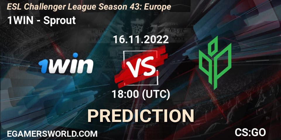 1WIN contre Sprout : prédiction de match. 22.11.2022 at 18:00. Counter-Strike (CS2), ESL Challenger League Season 43: Europe