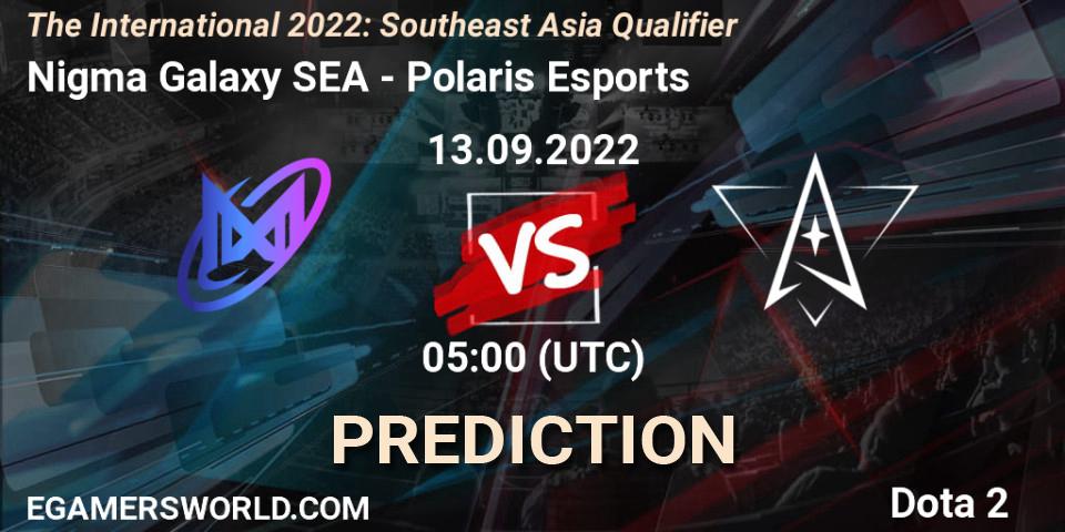 Nigma Galaxy SEA contre Polaris Esports : prédiction de match. 13.09.22. Dota 2, The International 2022: Southeast Asia Qualifier