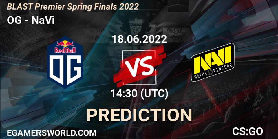 OG contre NaVi : prédiction de match. 18.06.22. CS2 (CS:GO), BLAST Premier Spring Finals 2022 