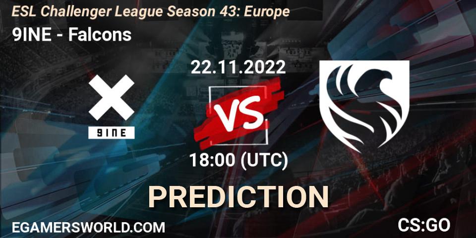 9INE contre Falcons : prédiction de match. 22.11.22. CS2 (CS:GO), ESL Challenger League Season 43: Europe