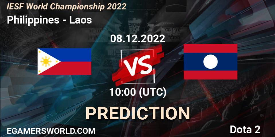 Philippines contre Laos : prédiction de match. 08.12.22. Dota 2, IESF World Championship 2022 