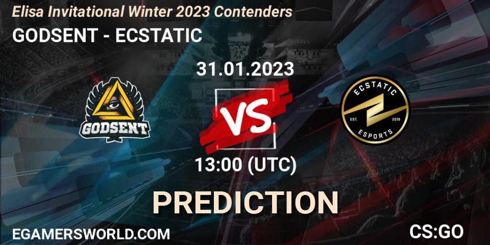 GODSENT contre ECSTATIC : prédiction de match. 31.01.23. CS2 (CS:GO), Elisa Invitational Winter 2023 Contenders