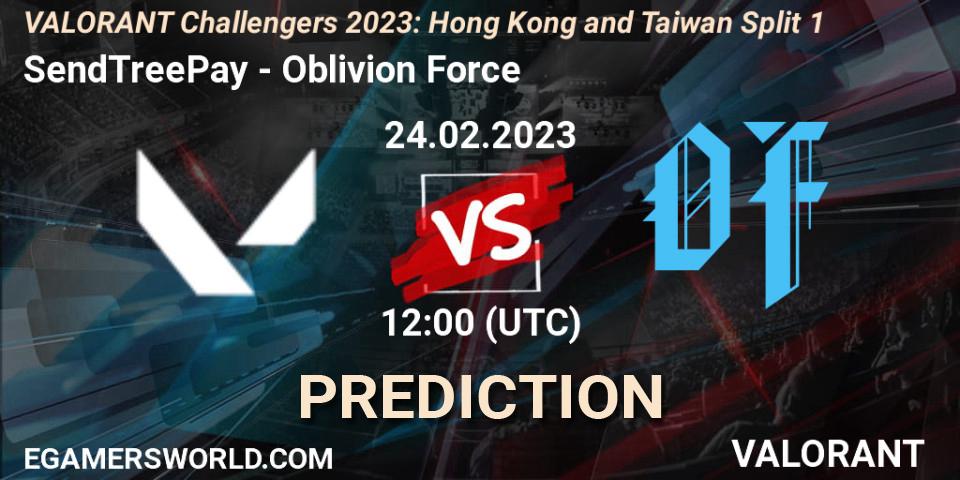 SendTreePay contre Oblivion Force : prédiction de match. 24.02.2023 at 10:00. VALORANT, VALORANT Challengers 2023: Hong Kong and Taiwan Split 1