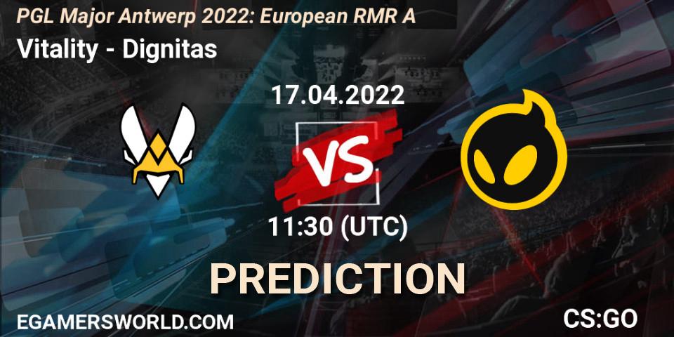 Vitality contre Dignitas : prédiction de match. 17.04.22. CS2 (CS:GO), PGL Major Antwerp 2022: European RMR A