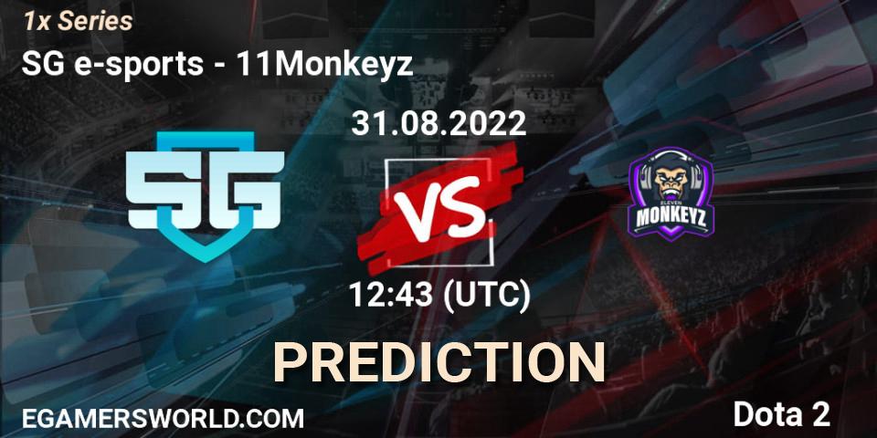 SG e-sports contre 11Monkeyz : prédiction de match. 31.08.2022 at 12:43. Dota 2, 1x Series