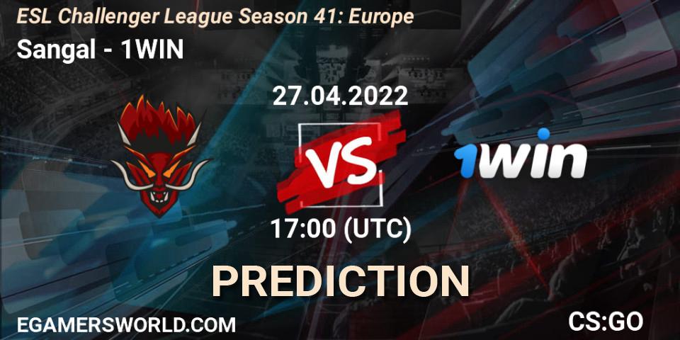 Sangal contre 1WIN : prédiction de match. 27.04.2022 at 17:00. Counter-Strike (CS2), ESL Challenger League Season 41: Europe